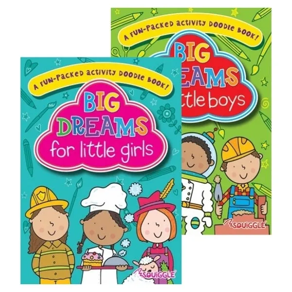 A4 Dream Big Activity Doodle Book - 32 Pages Creative Doodling Engaging Activities High Quality