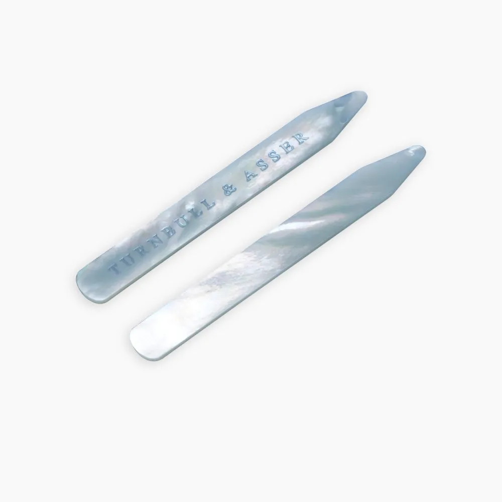 Blue Mother-of-Pearl Collar Stays