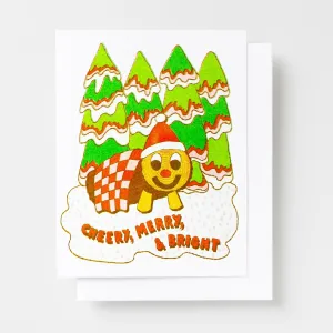 Cheery, Merry   Bright Risograph Card