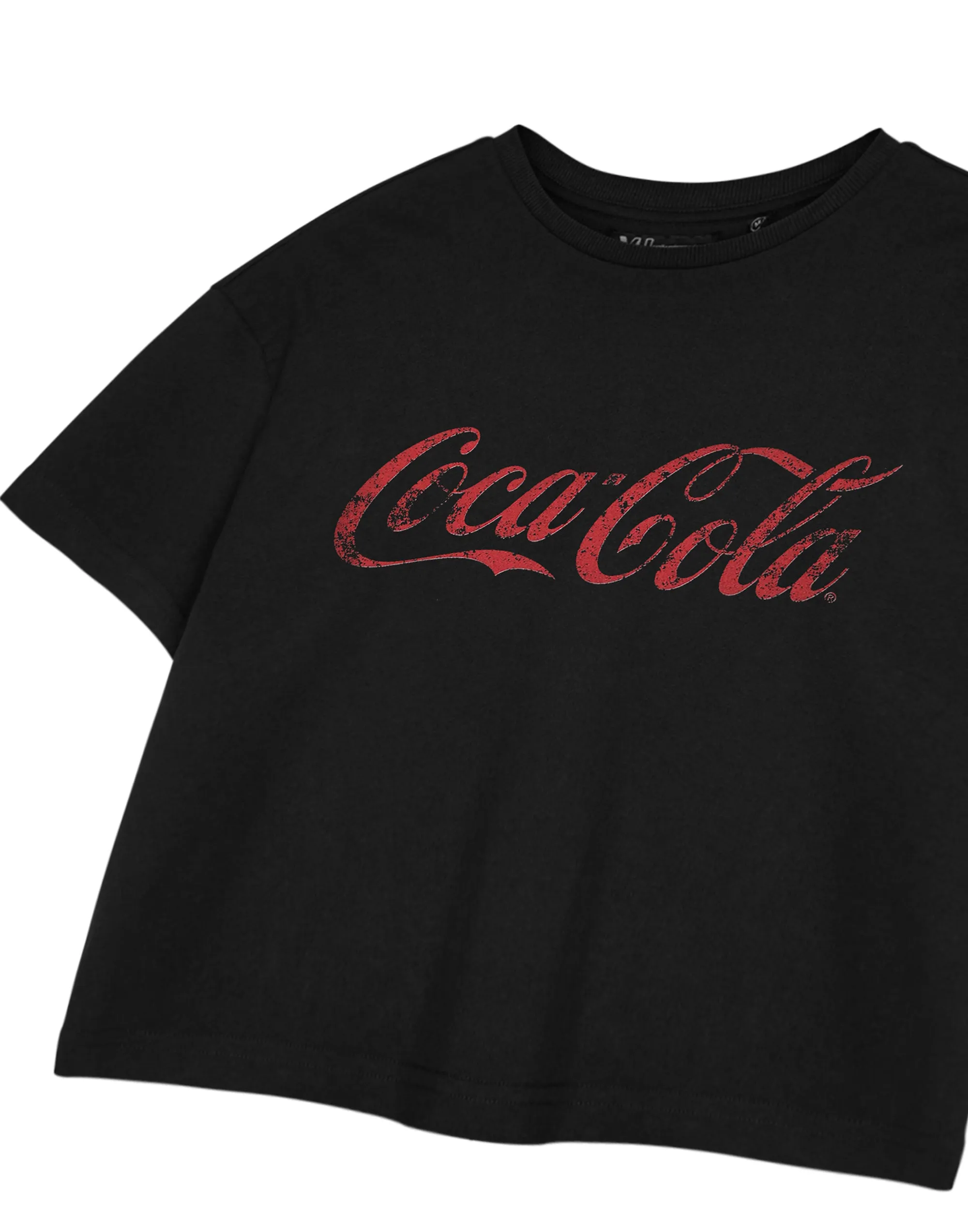 Coca-Cola Womens Black Cropped Short Sleeved T-Shirt
