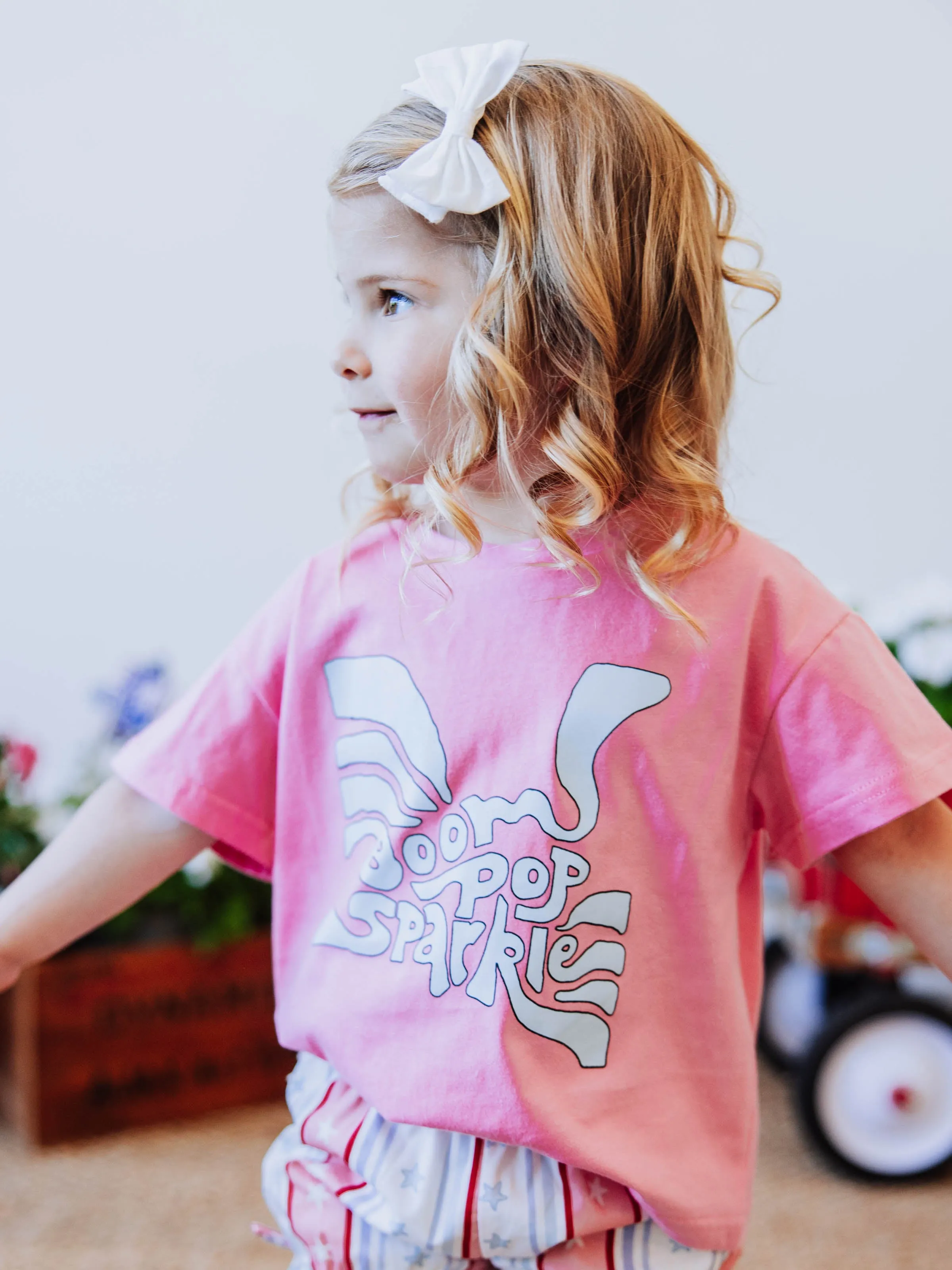 Graphic Tee - Boom Pop Sparkle in Blue