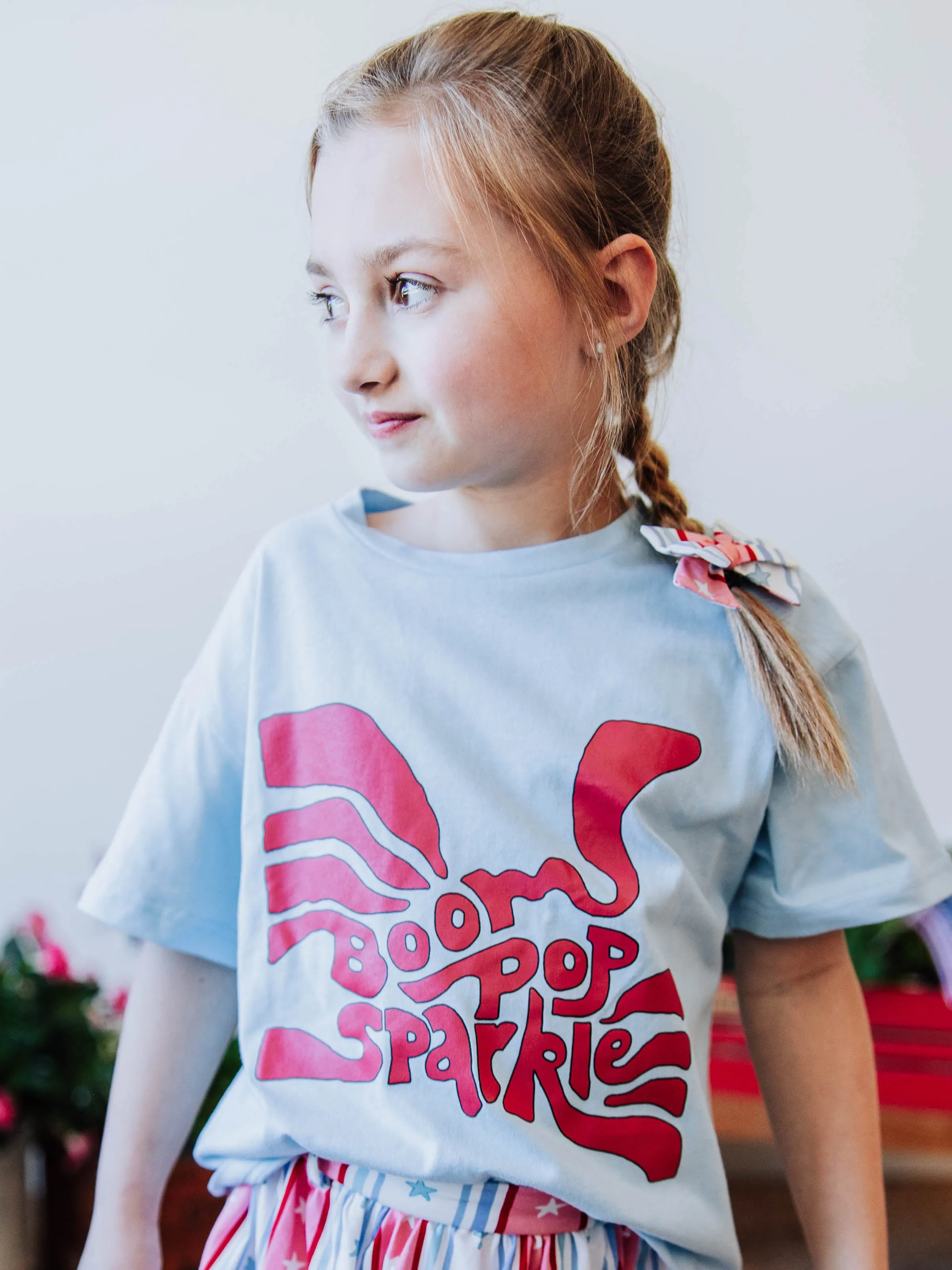 Graphic Tee - Boom Pop Sparkle in Red
