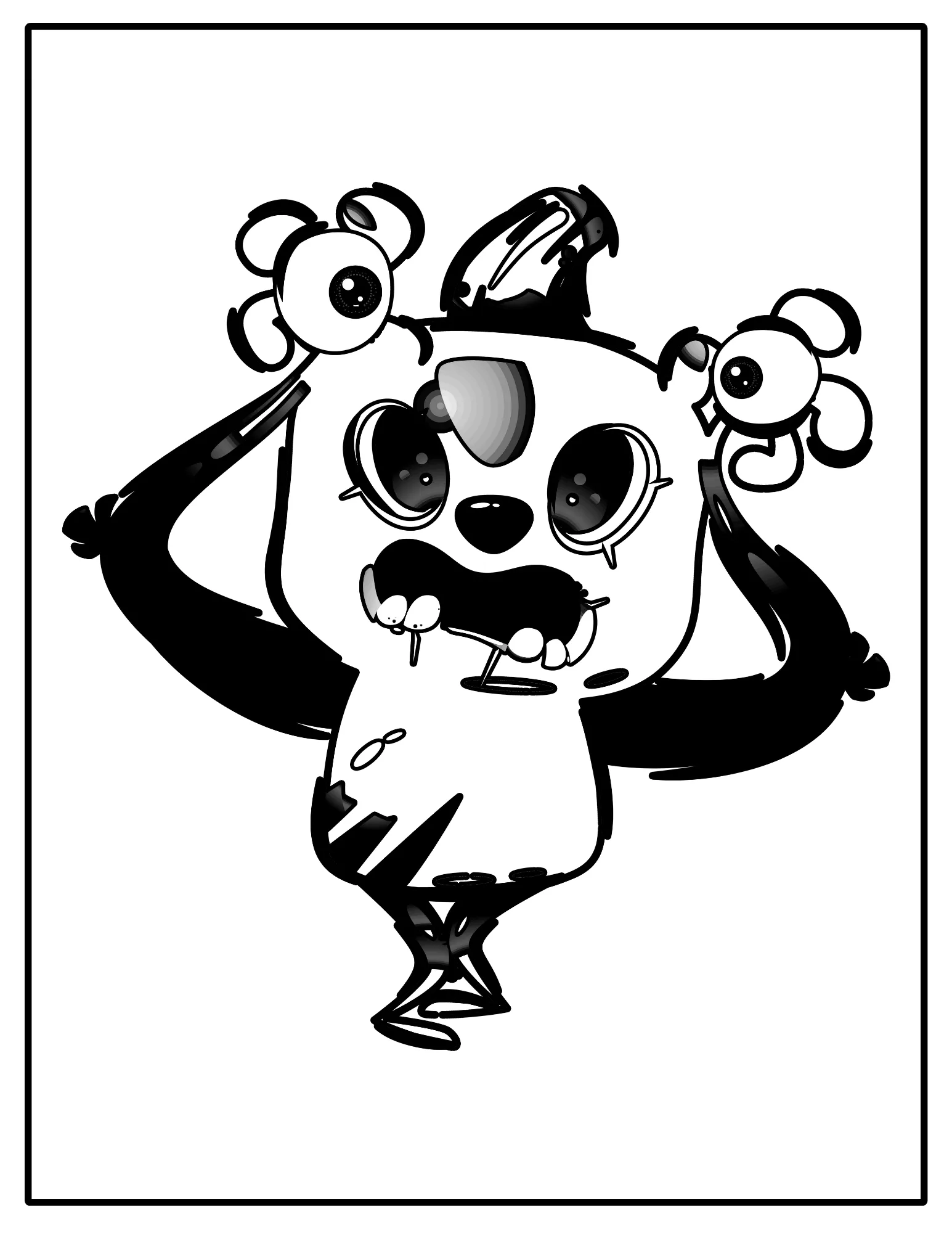 Halloween Monsters, Printable Coloring Book for All Ages PDF for Adults