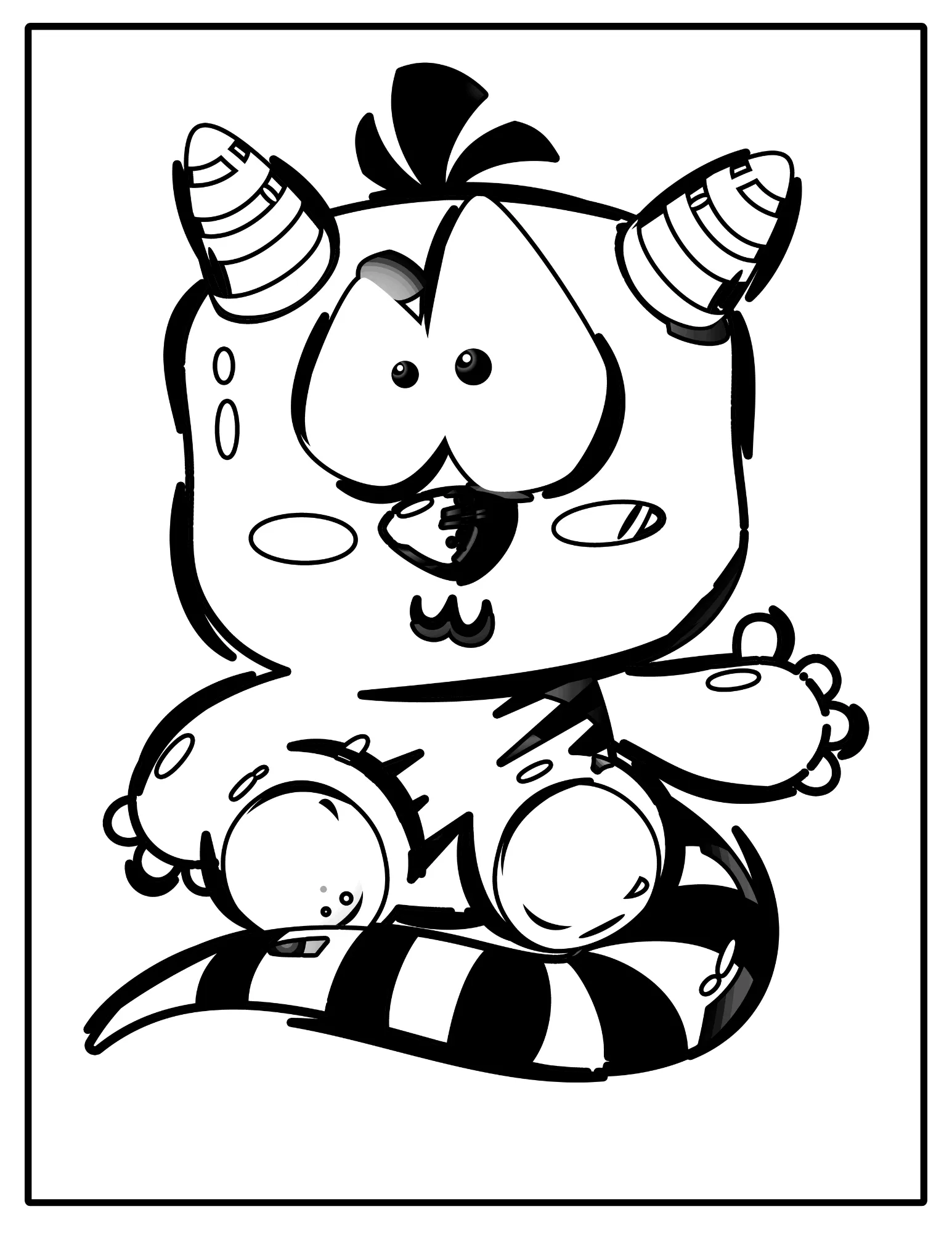 Halloween Monsters, Printable Coloring Book for All Ages PDF for Adults