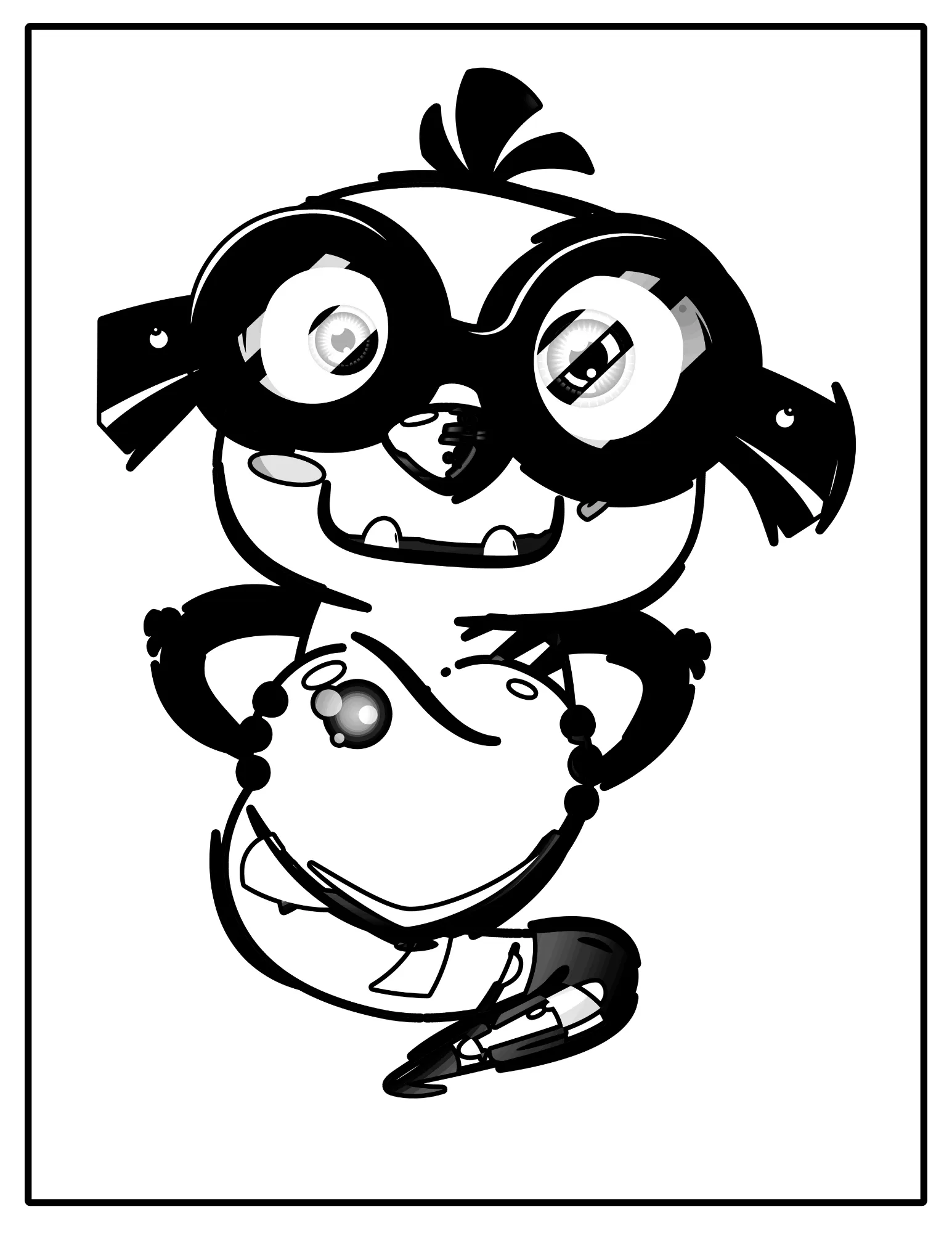 Halloween Monsters, Printable Coloring Book for All Ages PDF for Adults