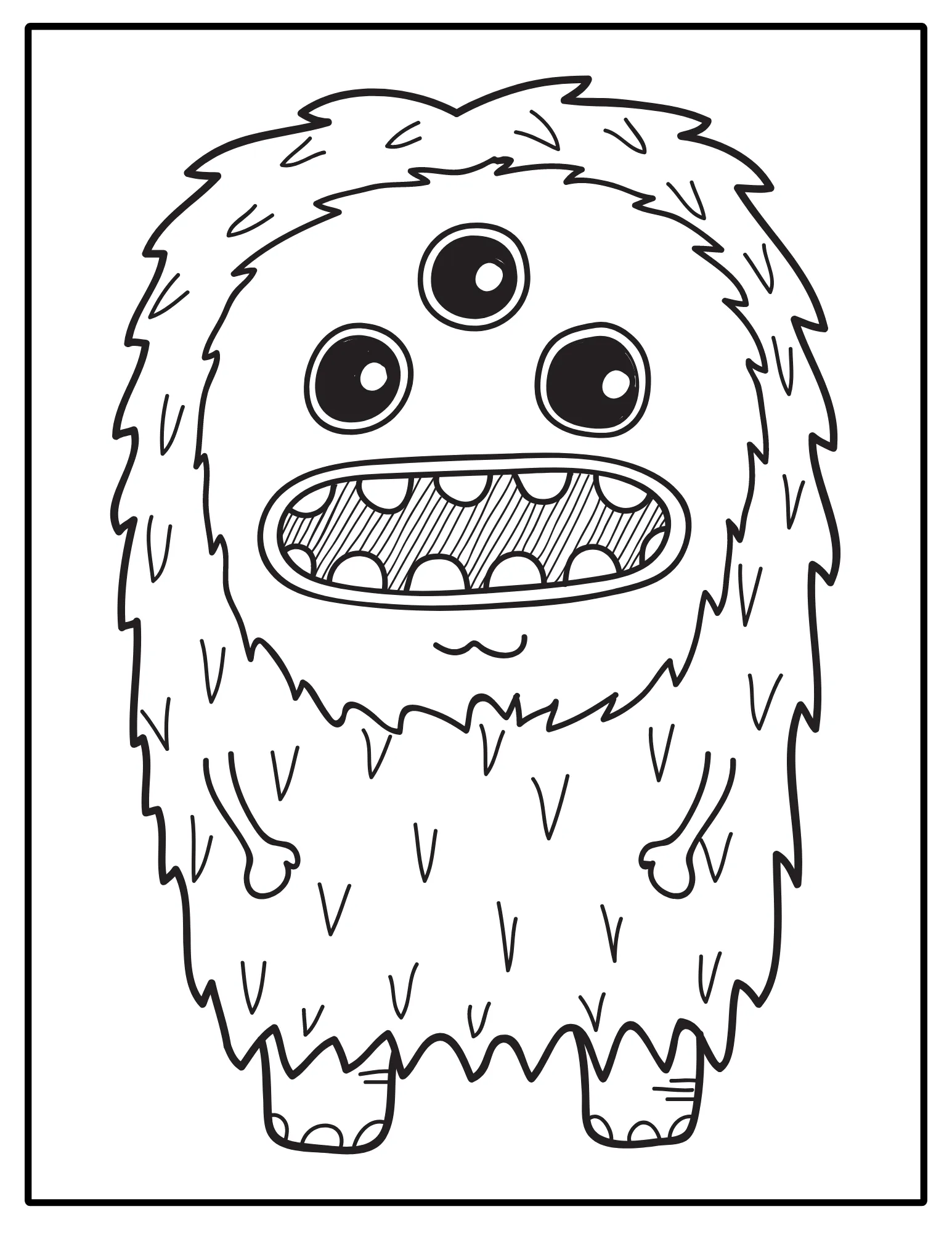 Halloween Monsters, Printable Coloring Book for All Ages PDF for Adults