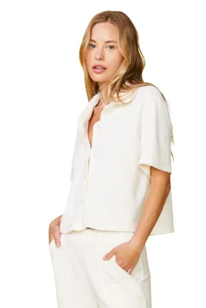Terry Cloth Vacation Shirt, Pearl