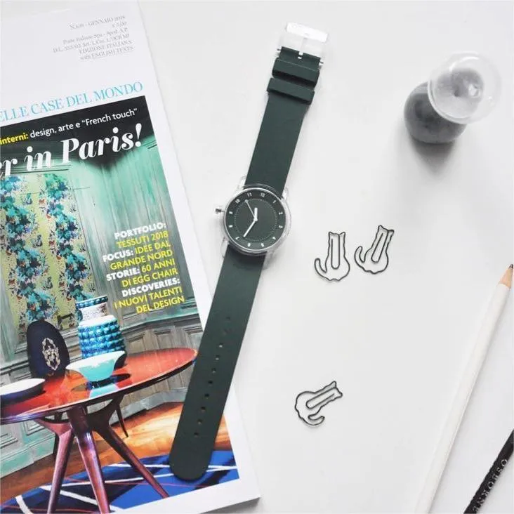 TID No.3 TR90 38mm Green / Green Silicone Strap / Transparent Buckle