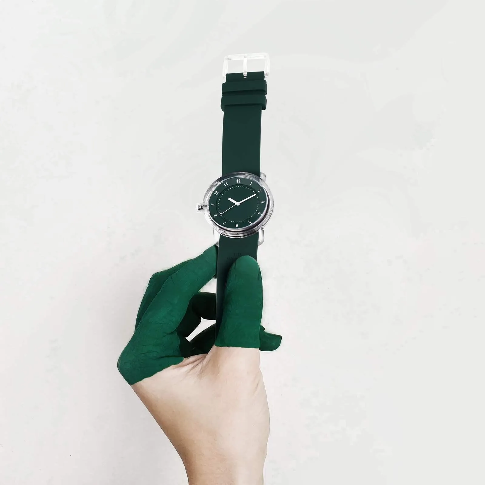 TID No.3 TR90 38mm Green / Green Silicone Strap / Transparent Buckle